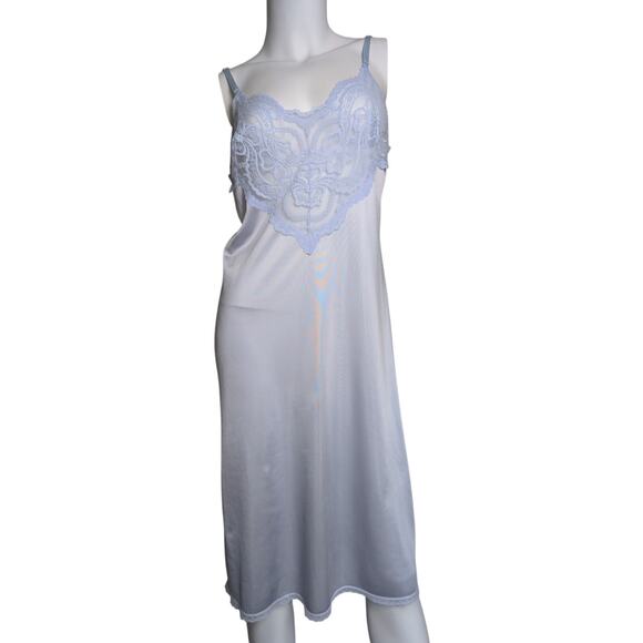 Vintage Lace Slip Dress Midi Medium Y2K Sheer Fairy Coquette Dainty Lingerie - Picture 1 of 5